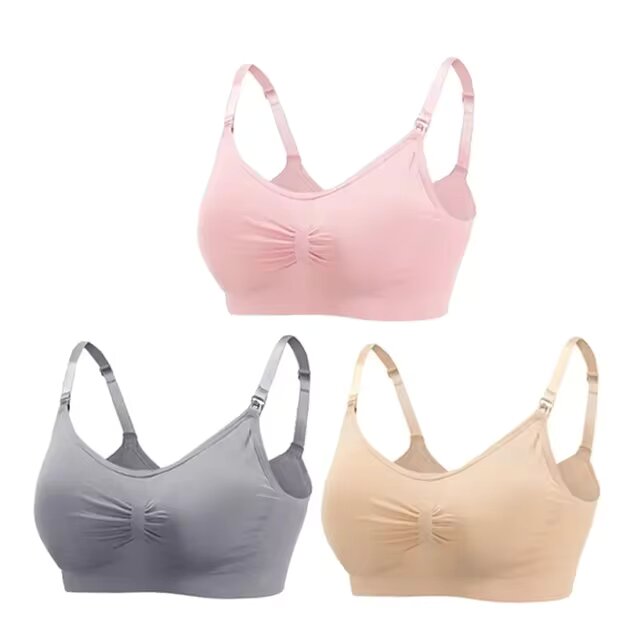 Cotton Breastfeeding Bras for Moms – 3PC Maternity Underwear Set