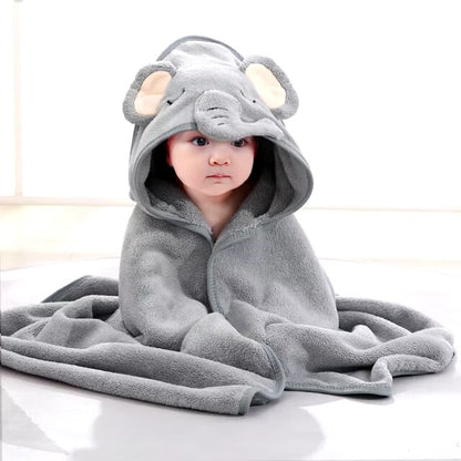 Adorable Hooded Baby Bath Towel – Cartoon Animal Blanket for Boys & Girls