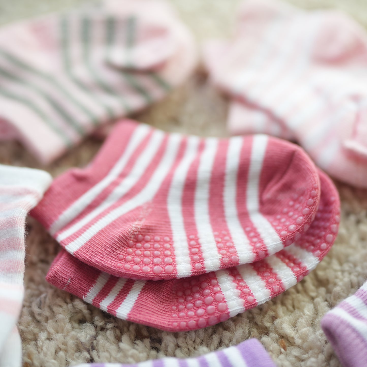 Non-Slip Cotton Socks for Babies & Toddlers – 6 Pairs with Grips for Safe Playtime