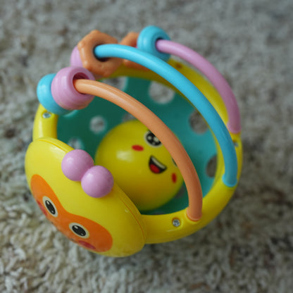 Colorful Bendy Baby Rattle Ball – Plastic Bell Toy for Infant Development